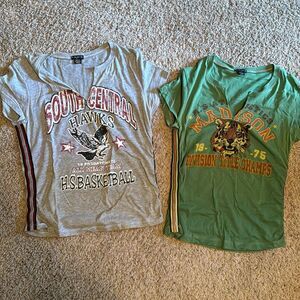 (2) NEW Vintage style athletic t-shirts
